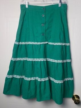 Vintage Whistle Stop Maxi Skirt - Size XS